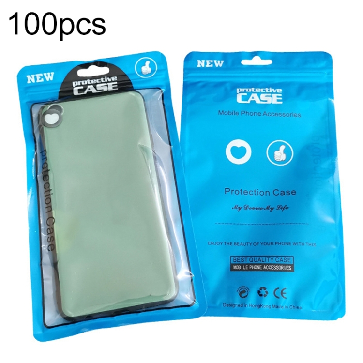 

100PCS Phone Case Plastic Self-Sealing Pearl Packaging Bags, Size: 13.5x24cm (Blue)