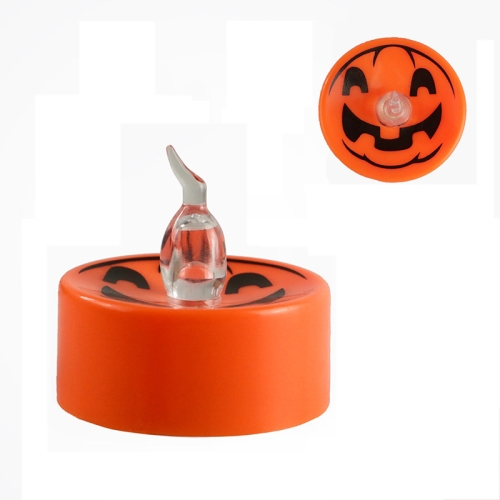 

12 PCS Halloween Electronic LED Candle Light, Color: Yellow Light Flash(Orange Shell Ghost Face)