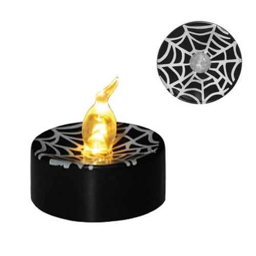 

12 PCS Halloween Electronic LED Candle Light, Color: Warm White Flash(Spider Web)