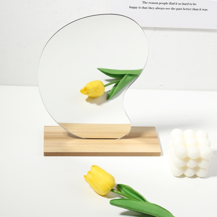 

Irregular Acrylic Mirror With Wooden Base Photo Props(Water Drip)