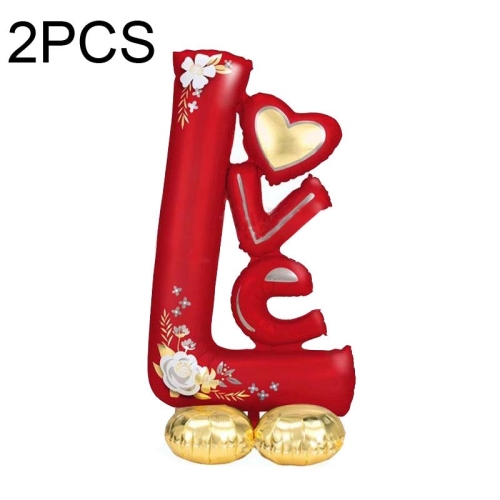 

2 PCS Standing Happy Birthday Foil Valentine Day Balloons Decor(Red LOVE)