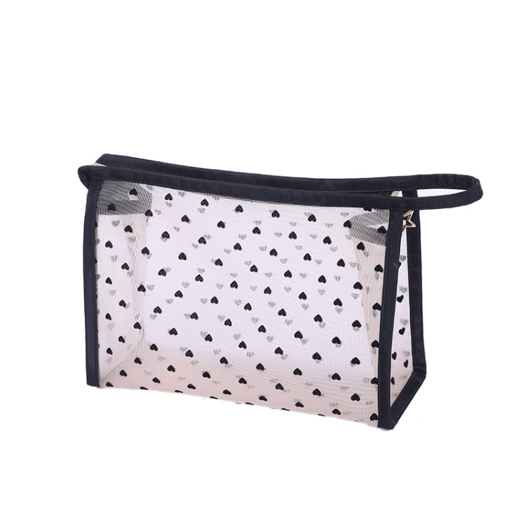

Flocking Love Mesh Portable Cosmetic Bag, Style: Briefcase