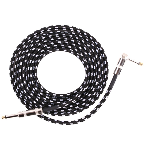 

Guitar Connection Wire Folk Bass Performance Noise Reduction Elbow Audio Guitar Wire, Size: 3m(Black White)