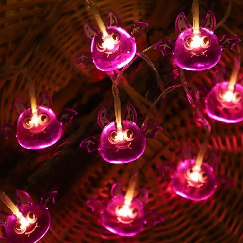 

Halloween Decorative LED String Lights Horror Atmosphere Ornament, Style: 2m 10 Lights(Purple Bat)