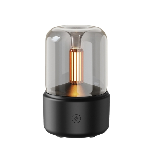 

120ML Simulated Candlelight Aroma Diffuser USB Home Atmosphere Night Light Humidifier(Black)