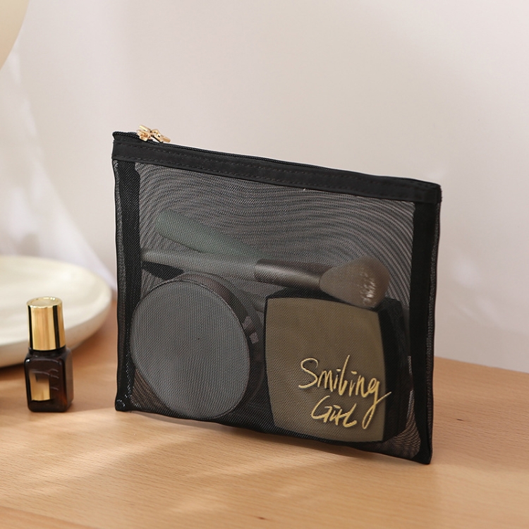 

Travel Large Capacity Transparent Mesh Cosmetic Bag, Style: Flatline