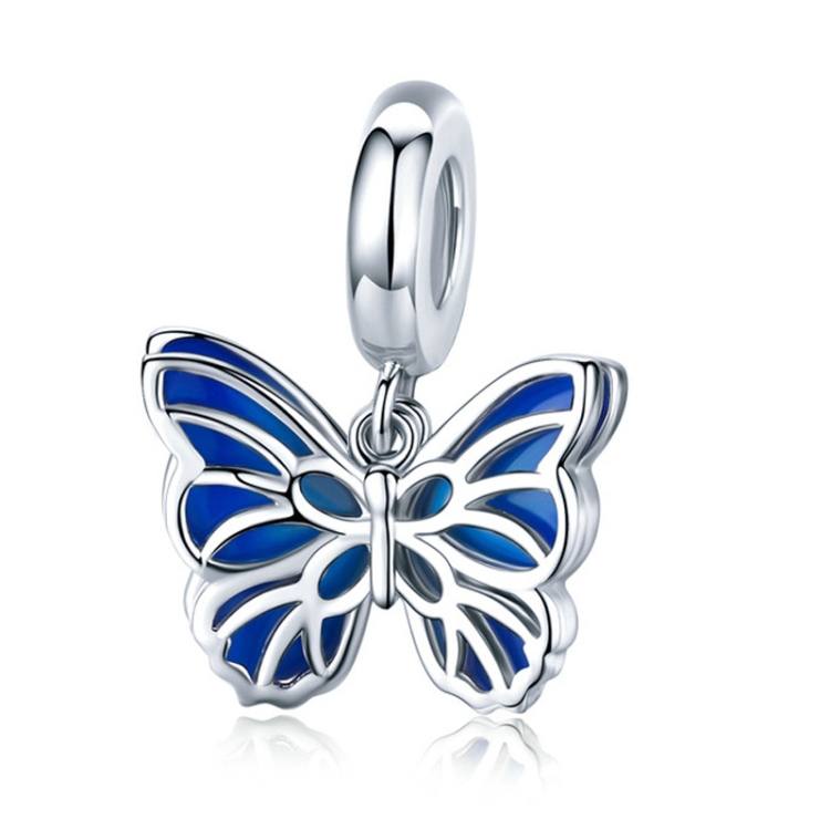 

S925 Silver Butterfly Insect Pendant Drop Oil DIY Bracelet Pearl Accessories, Style: BSC149