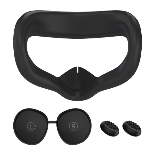 

VR Silicone Eye Mask+Lens Protective Cover+Joystick Hat, For Oculus Quest 2(Black)