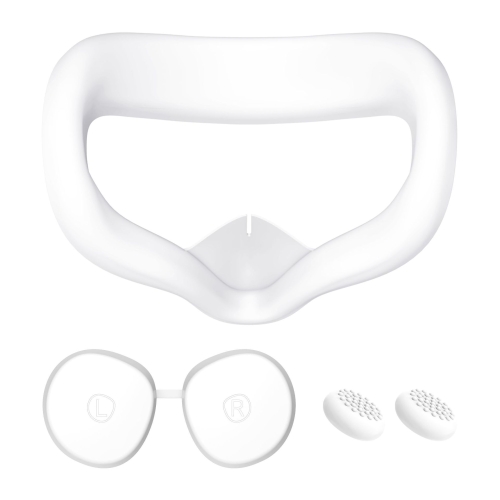 

VR Silicone Eye Mask+Lens Protective Cover+Joystick Hat, For Oculus Quest 2(White)