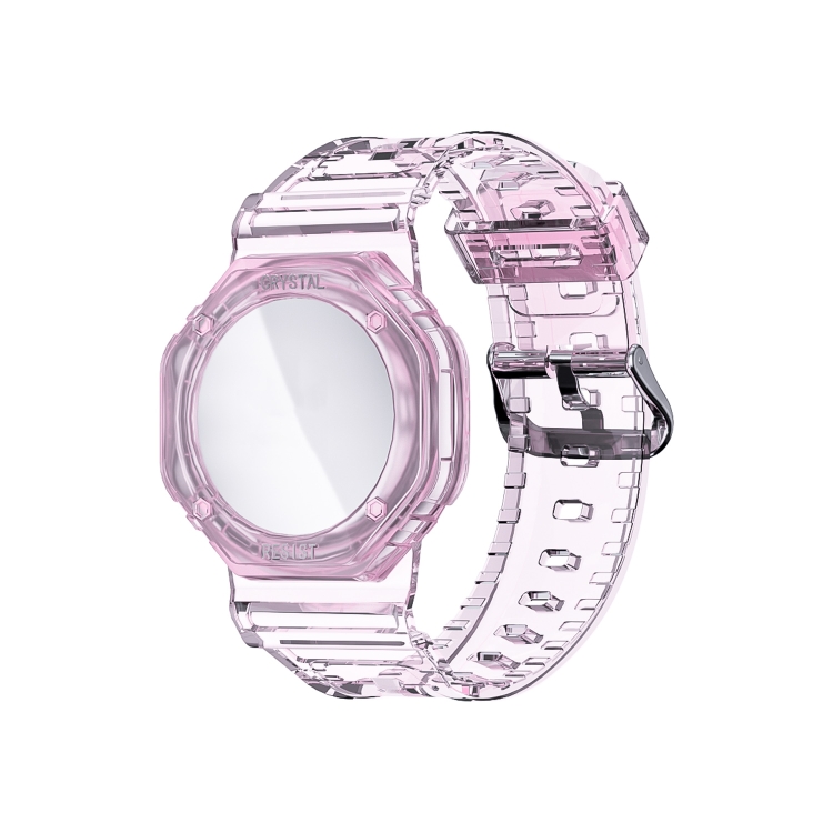 

TPU Glacier Strap Child Adult GPS Finder Wristband for AirTag Tracker, Color: Transparen Pink