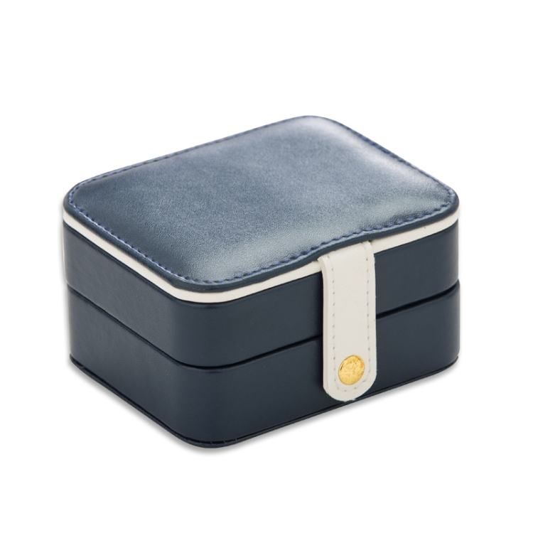 

SH688-58 Square Double-Layer PU Earring Storage Jewelry Box(Navy Blue)