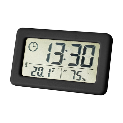 

YD005 Mini Light and Thin LCD Screen Temperature/Humidity Meter Electronic Clock(Black)