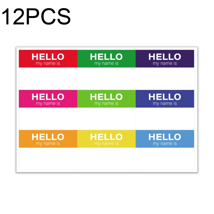 

12 PCS My Name Stickers 18 Design Stickers Kids Stationery Stickers(Style 1)
