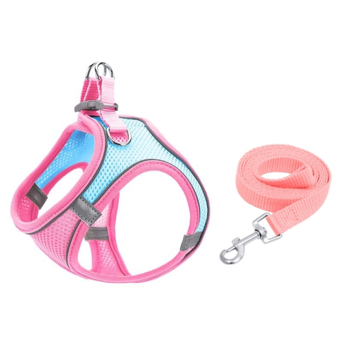 

TM050 Pet Chest Strap Vest Type Breathable Reflective Traction Rope M(Blue Pink)