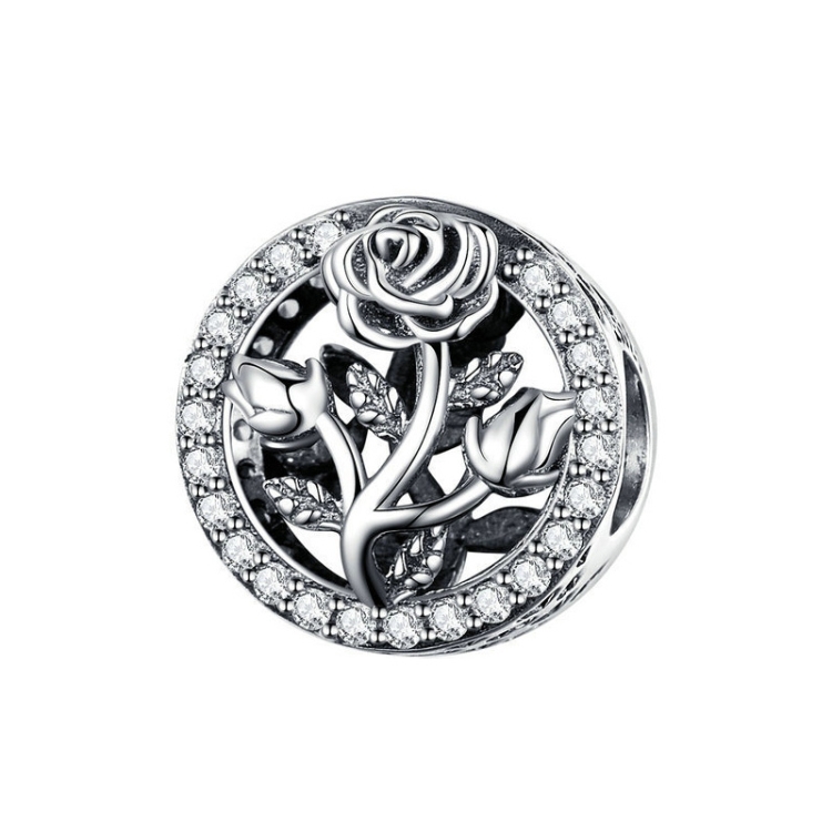 

SC1189 Rose 925 Silver Beads DIY Jewelry Accessories