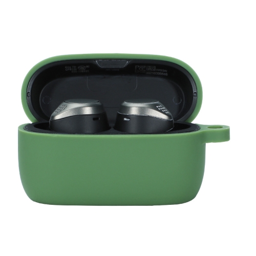 

For Jabra Elite75T Sports Bluetooth Headphones Soft Silicone Case with hooks(Grass Green)