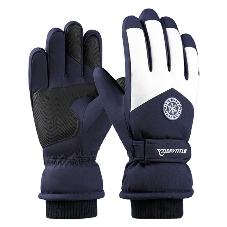 

1 Pair Outdoor Cycling Sports Cold and Windproof Warm Finger Gloves, Style: Letter Type (Blue White)