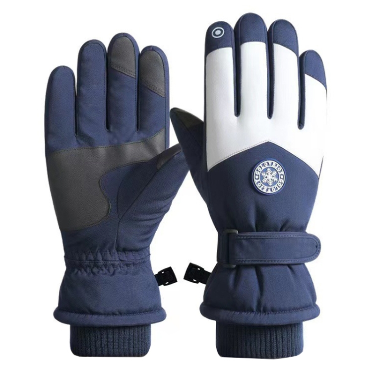 

1 Pair Outdoor Cycling Sports Cold and Windproof Warm Finger Gloves, Style: Male Type (Blue White)
