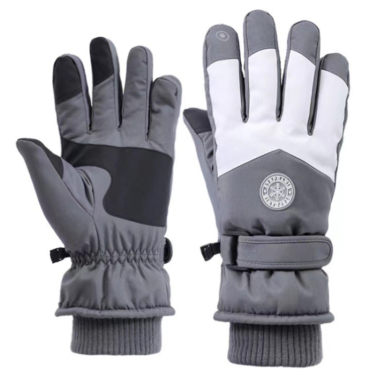 

1 Pair Outdoor Cycling Sports Cold and Windproof Warm Finger Gloves, Style: Male Type (Gray White)