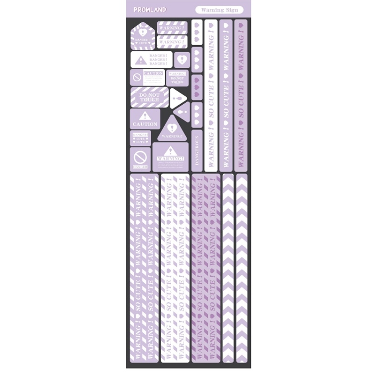 

5 PCS Warning Sign Sticker Hand Account DIY Material, Color: Purple