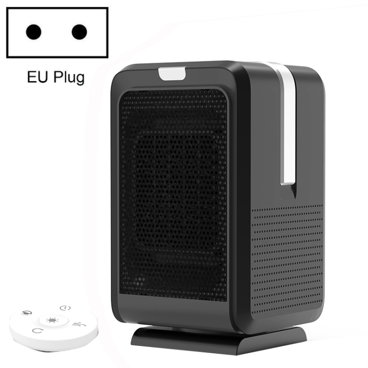 

Home Desktop Heating and Cooling Dual-purpose Mini Heater, EU Plug, Style: With Remote Control (Black)