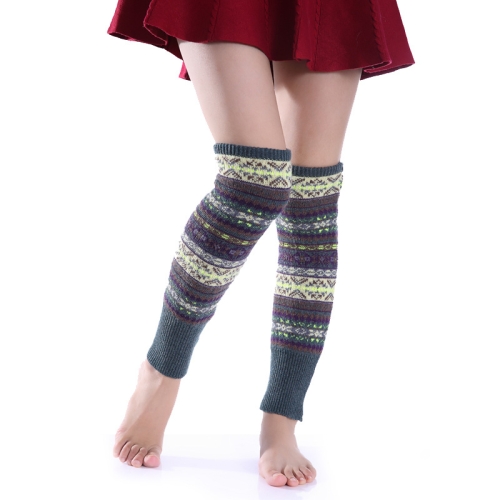 Calcetines de pila de lana engrosada fluorescente de invierno Leggings  cálidos por encima de la rodilla