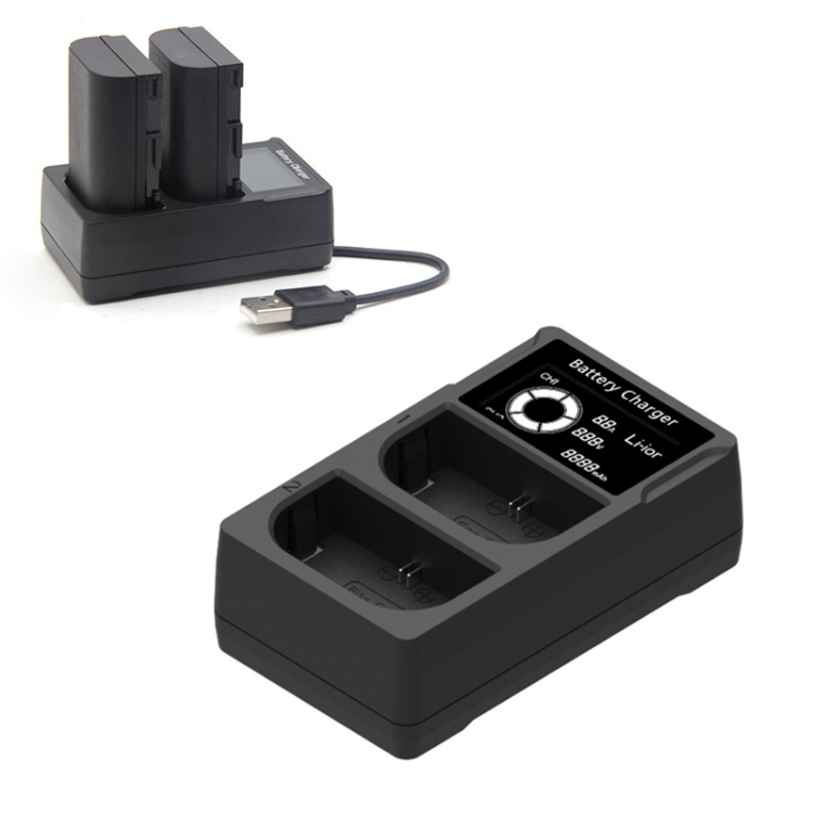 

LP-E6 USB LCD Dual Charger Camera Battery Charger