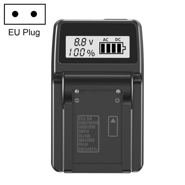 

F550/F750/F970 LCD Single Charger Camera Battery Charger, EU Plug