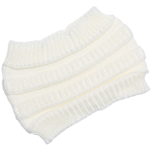 

Autumn and Winter Women Knitted Headband Widening Face Wash Head Cover(White)