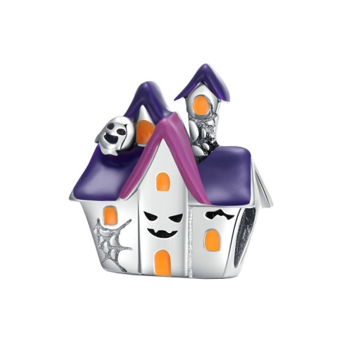 

BSC324 Purple Halloween Ghost House DIY Loose Bead Accessories S925 Silver Beaded Accessories