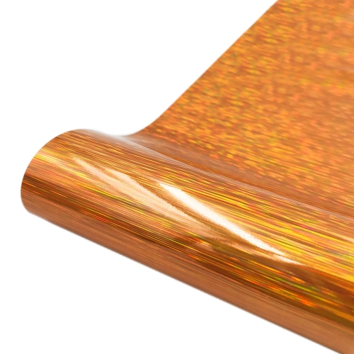 

30.5 x 100cm Illusion Laser Brushed Glitter Self-Adhesive Vinyl Engraving Sticker(Orange)