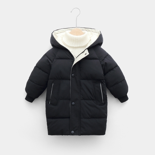 

JT-1001 Children Thickened Windproof And Warm Cotton Clothes Coat, Size: 120(Black)