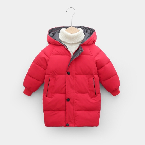 

JT-1001 Children Thickened Windproof And Warm Cotton Clothes Coat, Size: 140(Red)