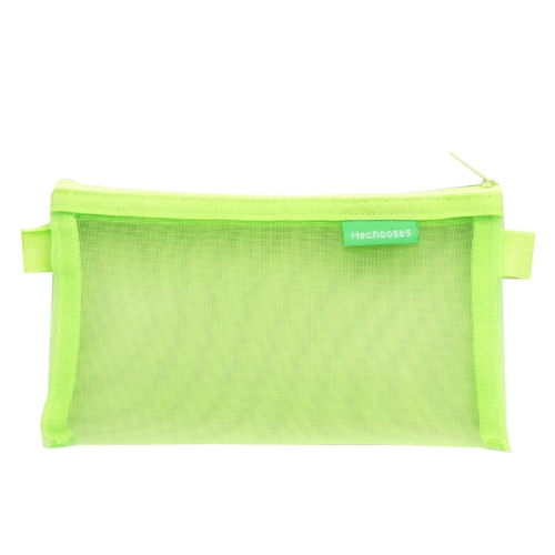 

10PCS Hechooses D033 Transparent Mesh Exam Portable Pen Bag, Style: Square (Green)