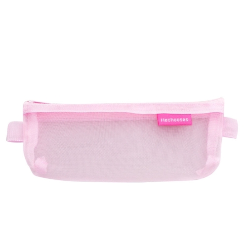 

10PCS Hechooses D033 Transparent Mesh Exam Portable Pen Bag, Style: Triangle (Pink)