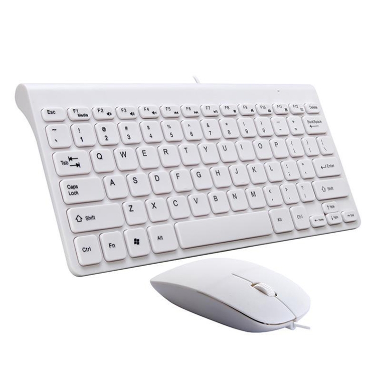 

K168 Mini Portable Chocolate Button Wired Keyboard Mouse Set(White)