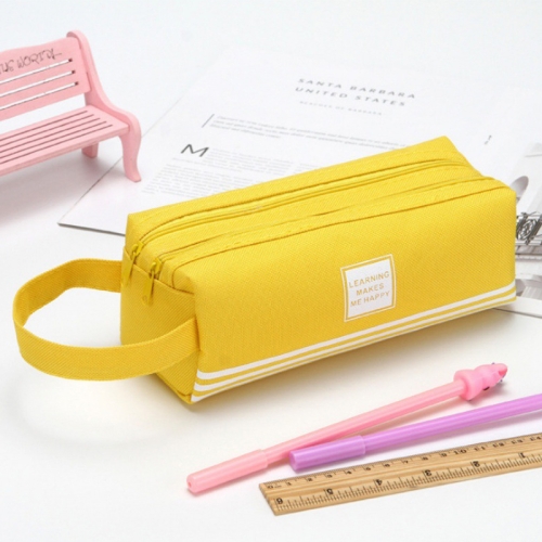 Angoo Macaron Double-layer Retractable Large-capacity Pencil Case  Stationery Box(Pink)