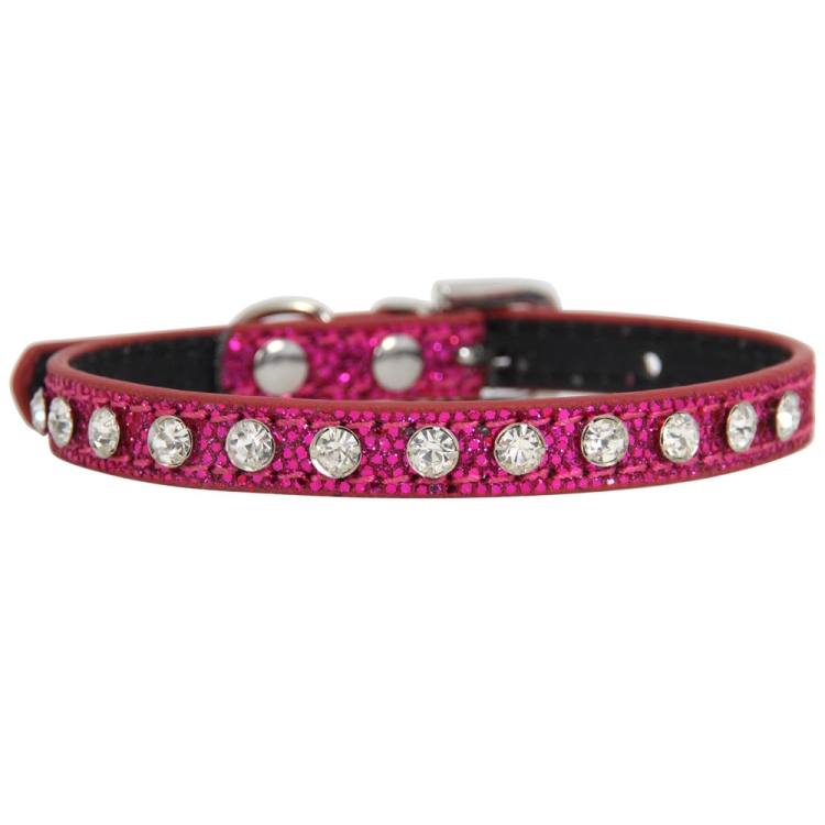 

1.5 x 37cm Glitter Diamond Cat Neck Collar Decorative Supplies, Color: Diamond Rose Red