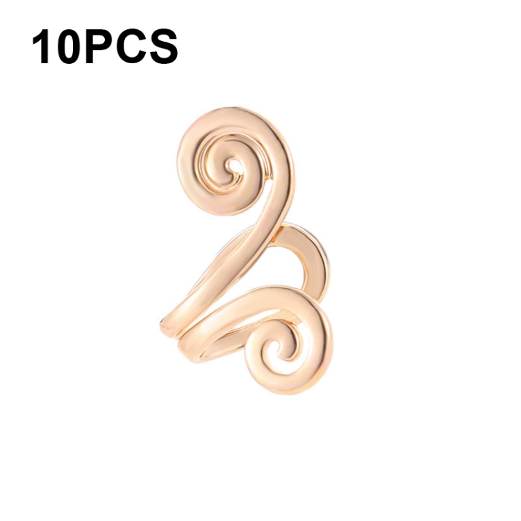 

10 PCS Simple Finger Pressing Metal Ear Clip(01 Gold 0377)
