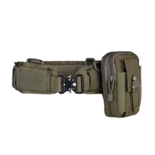 

Outdoor Hunting Belt Nylon Waist Belt,Spec: With Bag Army Green