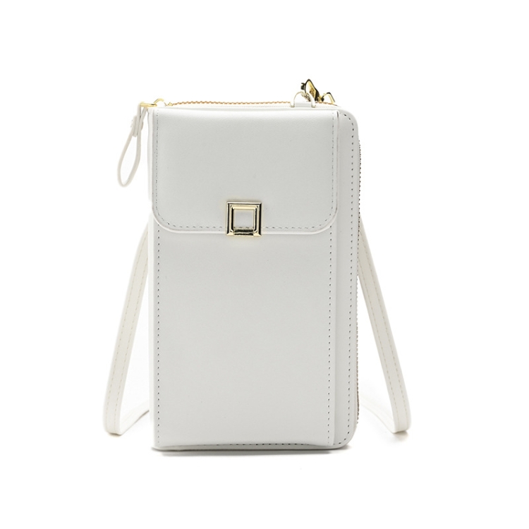 

Ladies Cross-body Shoulder Bag Long Purse Mobile Phone Bag(White)