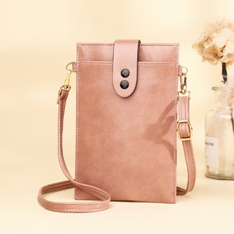 

D012 Retro Shoulder Bag Simple Casual Vertical Mini Bag Cross-body Mobile Phone Bag(Pink)