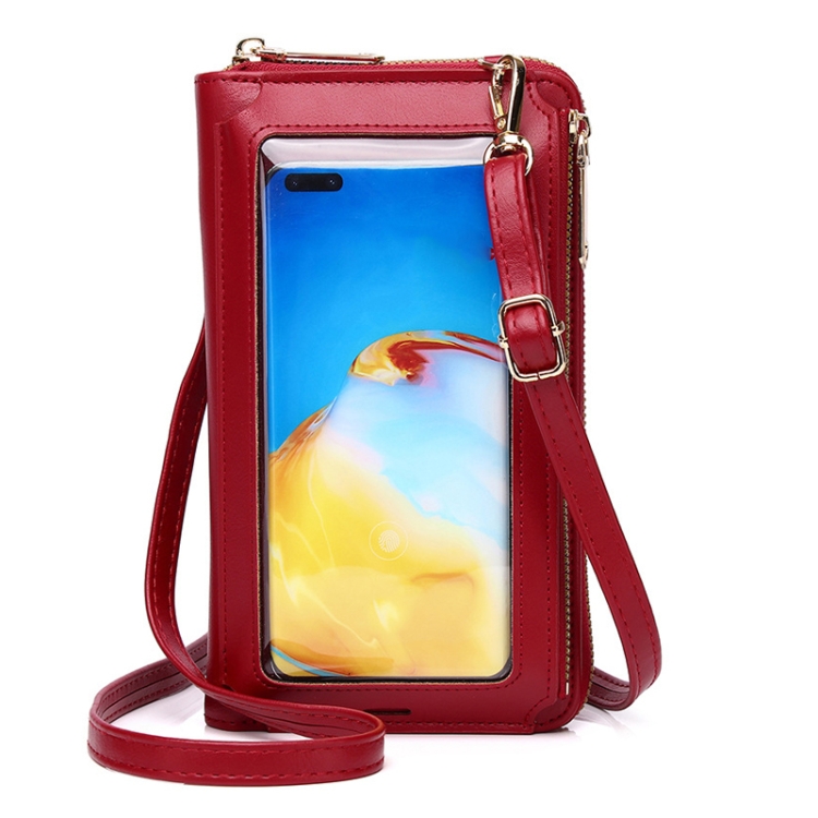 

Multi-function Touch Screen Mobile Phone Bag Cross-body Large Capacity Small Bag(Red)