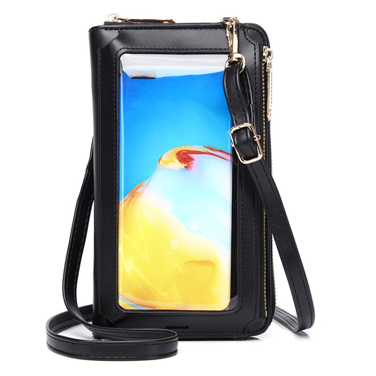 

Multi-function Touch Screen Mobile Phone Bag Cross-body Large Capacity Small Bag(Black)