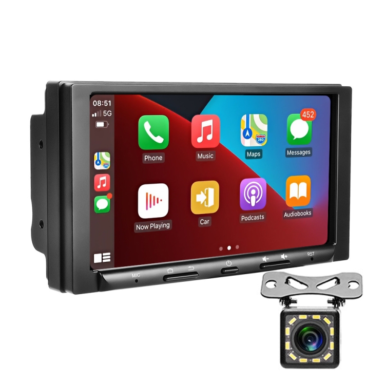 

7 inch Carplay GPS Navigation Reverse Integrated Machine, Style: Standard+8 Light Camera(2+32G)