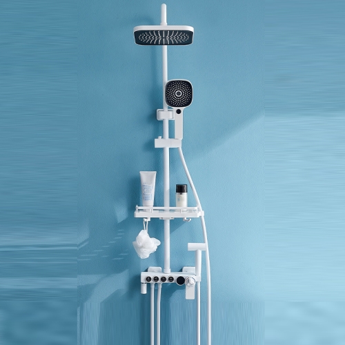 

C12 Four Gear Round Tube Digital Display Constant Temperature Shower Head Set Home Bathroom Pressurized Bath Copper Nozzle
