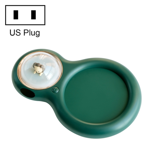 

Fresh Warm Cup Pad Water Cup Drink Insulated And Constant Temperature Coaster, US Plug(Green)