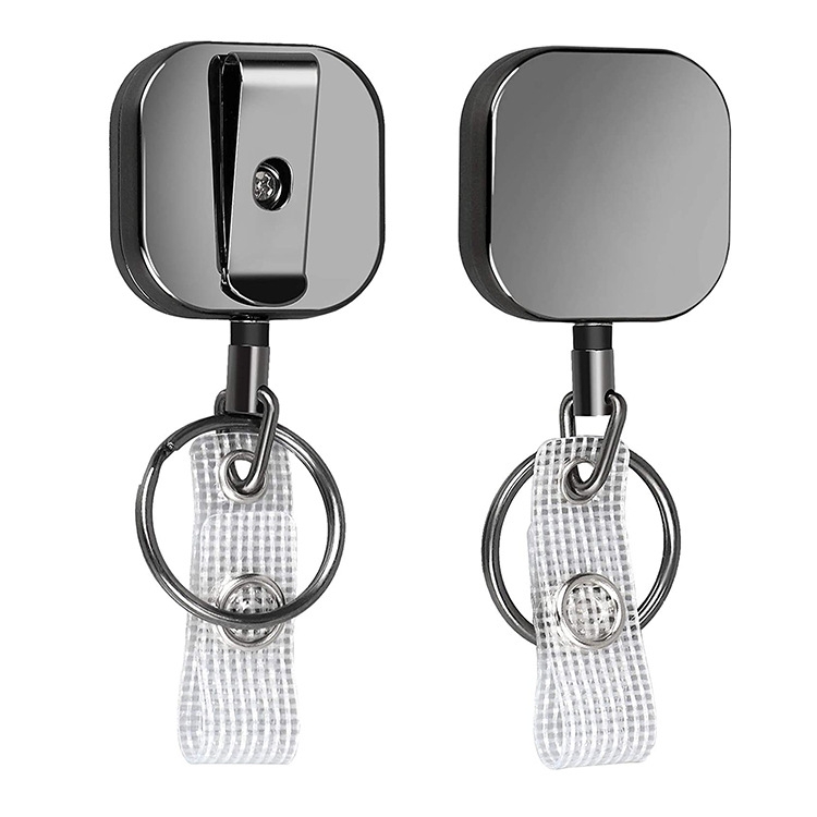 

4cm Plated Metal Square Expansion Rope Key Chain