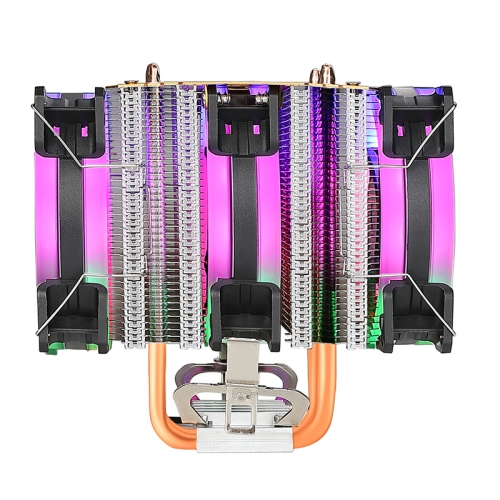 

Computer 6 Copper Tube CPU Radiator CPU Fan,Spec: RGB Light 3 Fans