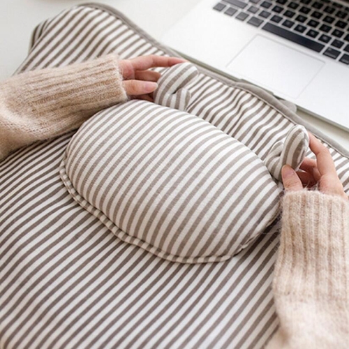 AI-540 72x115cm USB Body Warmer Blanket Office Heater Electric Heating Shawl(Khaki Elk Stripes)